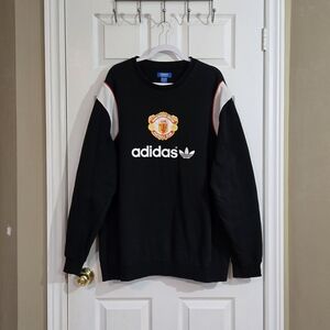Adidas Men’s Manchester United Sweatshirt ~ Sz. XXL (2XL) ~ Black, White and Red